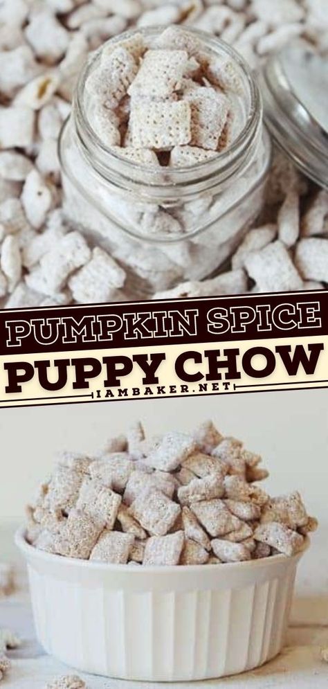 Pumpkin Spice Snack Mix, Puppy Chow Chex Mix Recipe, Chex Mix Puppy Chow, Muddy Buddies Recipe, Puppy Chow Recipes, Savory Pumpkin Recipes, The Best Dessert, Chex Mix Recipes, Pumpkin Recipe