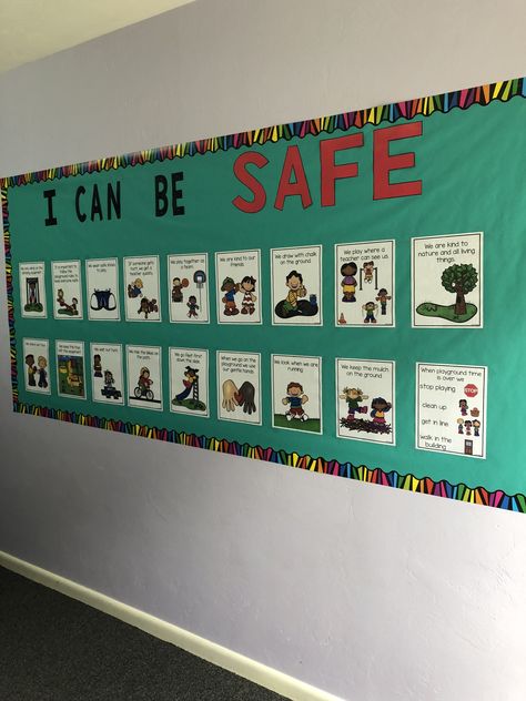 Be Safe Bulletin Board School Safety Bulletin Board, Summer Safety Bulletin Board Ideas, Campus Safety Bulletin Board, Safety Bulletin Board Ideas, Internet Safety Bulletin Boards, Workplace Safety Bulletin Boards, Health Bulletin Boards, Nurse Bulletin Board, Playground Safety