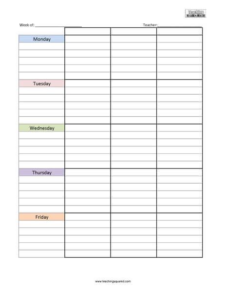 Lesson Plan Calendar, Subject Schedule Template, Weekly Lesson Plan Template Free, Subject Planner, School Schedule Printable, Teacher Worksheets Lesson Plans, Lesson Schedule, Weekly Schedule Template, Weekly Lesson Plan