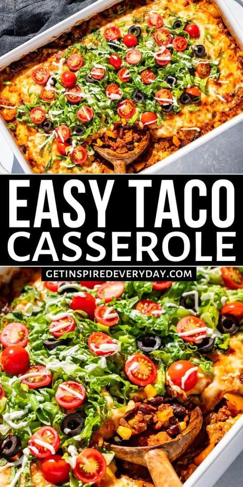 Taco Casserole With Rice Easy Recipes, Gluten Free Taco Bake, All Recipes Taco Bake Casserole, Healthy Chicken Taco Casserole Bake, Vegetarian Taco Bake Casserole, Taco Bake Casserole Allrecipes, Taco Casserole Bake, Dairy Free Queso, Gluten Free Tacos