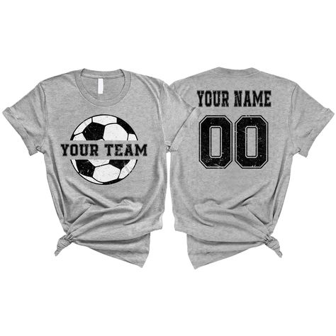 PRICES MAY VARY. PERSONALIZED T-SHIRT: A personalized Soccer T-shirt with name and shirt number will be the perfect gift for soccer lovers, mom, daughter, sister, niece, Wife, girlfriend,... Click on "Customize Now" and and start designing your unique shirt. MATERIAL: Solid colors are 100% cotton ( Black, White, Navy , Forest Green). Dark Heather colors are 50% cotton, 50% polyester. Sport Grey and Athletic Heather 90% cotton, 10% polyester. Color Dark Gray Heather and Heather Mauve 52% cotton, Soccer Coach Outfit Women, Soccer Mom Shirt Ideas, Soccer Tshirt Designs, Soccer Shirts Designs, Soccer Crafts, Soccer Team Shirts, Soccer Clothes, Coach Outfits, Soccer Moms