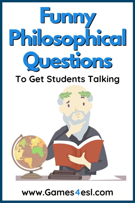 Fun philosophical questions! These fun philosophical questions are a great way to get your students talking. Funny Philosophical Questions, Philosophical Questions For Kids, Philosophy Questions, Philosophical Questions To Ask, Philosophy Questions Deep, Educational Philosophies, Philosophy Questions Thoughts, Question Game For Friends, Bored Quotes