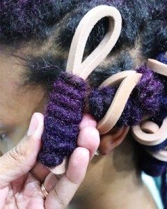 Flower Undercut, Loc Wraps, Loose Locs, Thick Locs Styles, Dread Color Ideas Locs, Locs Styling, Purple Locs, Coiffed Hair, Thick Locs