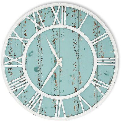 Coastal Shiplap Wall, Coastal Shiplap, Decorative Clock, Beach Kitchen, Farmhouse Wall Clock, Shiplap Wall, Beach Kitchens, Bright Decor, Coastal Beach Decor