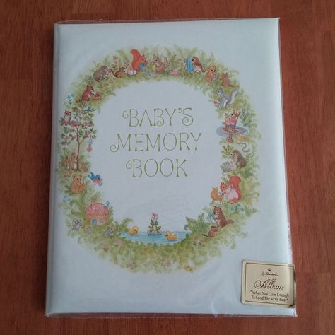 Vintage Baby's Memory Book Hallmark boxed new forest animals bunny frog squirrel owl beaver duck mouse 1980s Sisters Book, Baby Handprint, Baby Memory Book, Baby Album, Vintage Nursery, Book Vintage, Baby Memories, Nursery Rhyme, Album Book