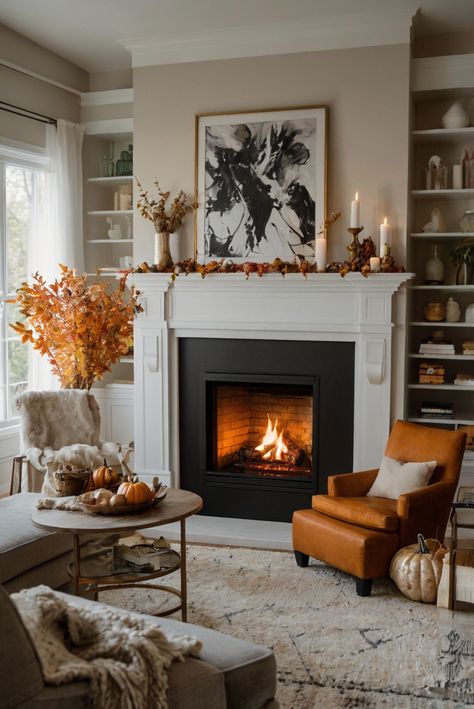 Fall Furniture , Autumn Cozy Fall ,Decor Easy Fall ,
Decor Neutral Fall ,Decor Fall ,Decor Inspiration ,Fall Decor Ideas Fall Hearth Decor, Hearth Decor Ideas, Fall Hearth Decor Ideas, Cozy Fireplace Decor, Autumn Fireplace Decor, Fall Mantle Decor With Tv, Ways To Elevate Your Home, Firepit Design, Gothic Living Rooms