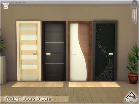 Modern Doors Dream Sims 4 Cc Modern, Sims 4 Tsr, Modern Doors, The Sims 4 Pc, Sims 4 Bedroom, Doors Modern, Sims 4 House Design, Casas The Sims 4, Sims 4 Cc Furniture