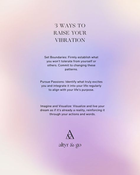 Raise your vibration and reach completeness in your manifestations with these simple shifts. 🌟 #AltyrAndGo #Manifesting #Visualization #Manifestation How To Raise Your Vibration, Manifesting Visualization, Visualization Manifestation, Intuitive Readings, Baddie Advice, Raising Your Vibration, Highest Vibration, Energy Aesthetic, Raise Vibration