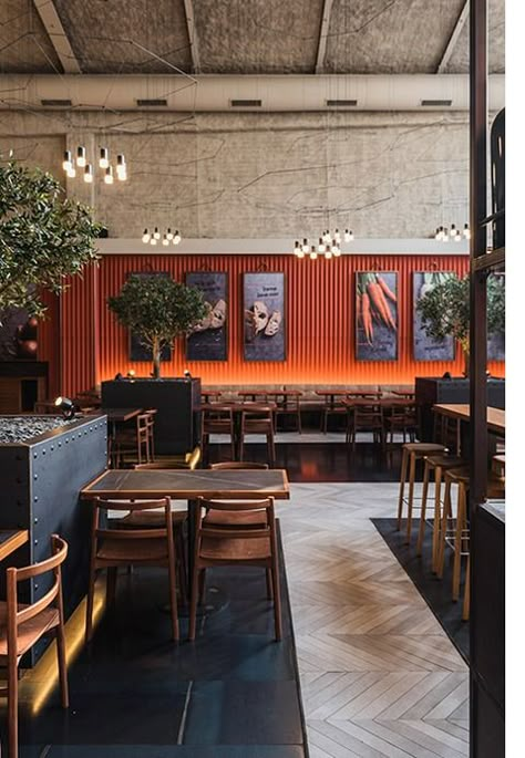 Orange Restaurant, Restaurant Bar Design, Bar Design Awards, Pub Design, Decoration Restaurant, Fast Casual, Bar Interior, Coffee Shop Design, Showroom Design