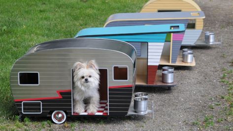 15 Amazing Dog (and Cat) Houses | Mental Floss Dog House Inside, Pallet Dog House, Handmade Dog Beds, Pet Trailer, Small Dog House, Indoor Dog House, Dog Trailer, Wooden Dog House, Cool Dog Houses