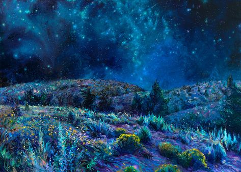 #wallart #BlueHorizonPrints #canvasprintsaustralia #AustralianArt #picturecanvas #artprintsoncanvas #HomeDecor #artoncanvas #Irisscott #fingerpaintings #Paintingprints #IrisscottArt #Irisscottprints #Irisscottpaintings #SageandTime Iris Scott, Time Painting, Desert Painting, Starry Night Van Gogh, In The Stars, Starry Night Sky, Finger Painting, Contemporary Artwork, Star Art