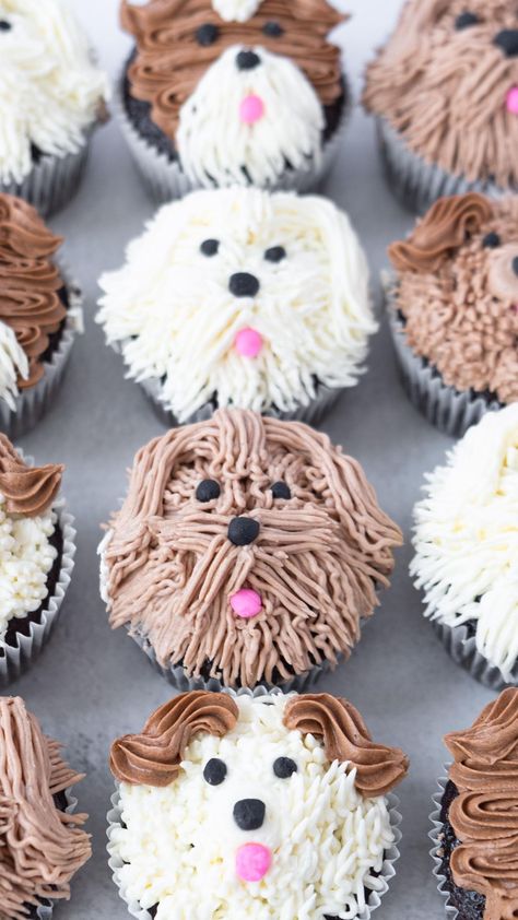 Kelsey Lacombe’s Instagram post: “Puppy Cupcakes! 🐶 I loved making this set for a 1st Birthday last weekend! 💕 Which one is your fav?! #cremedelacombe #dogcupcakes…” Dogs Cupcakes, Puppy Cupcakes, Dog Cupcakes, Puppy Cake, Cupcake Toppers Printable, Wilton Cakes, Dog Birthday Party, Dog Birthday, Birthday Cupcakes