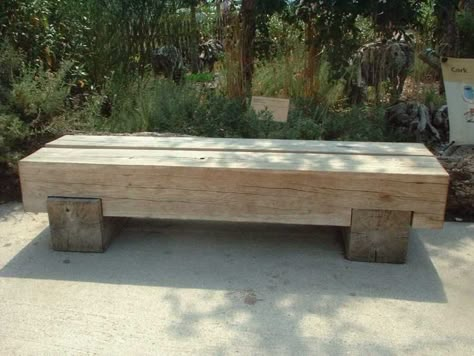 Garden Seating Ideas, Diy Garden Seating, Sleepers In Garden, Simple Benches, Railway Sleepers, Seating Ideas, Garden Seating, Wooden Bench, Garden Structures