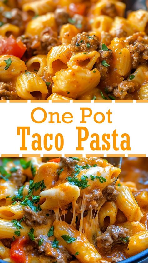 One Pot Taco Pasta One Pot Taco Pasta, Casserole Mac And Cheese, Gnocchi Italian, Grilled Cheese Soup, Shrimp Mushroom, Cheese Egg Rolls, Taco Pasta Recipe, Cheese Pasta Salad, Mushroom Sausage