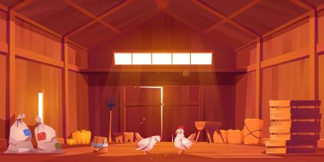 Farm Scenery, Farm Cartoon, Chicken Barn, Bedroom Drawing, Inside Art, Barn Interior, Contemporary Cabinets, Creative Workspace, Farm Buildings