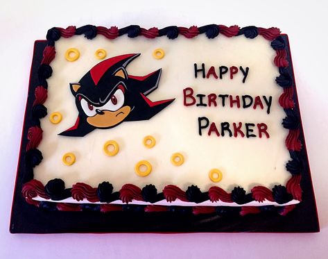 Shadow Birthday Cake Sonic And Shadow Birthday Cake, Shadow The Hedgehog Birthday Cake, Sonic Shadow Birthday Cake, Shadow The Hedgehog Cake Ideas, Shadow Cake Sonic, Sonic Shadow Cake, Shadow The Hedgehog Birthday Party, Shadow The Hedgehog Cake, Shadow Birthday Cake