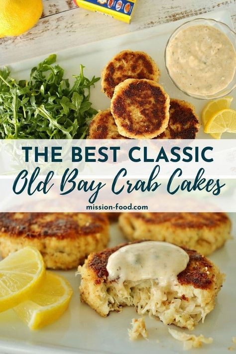 Decadent Old Bay Crab Cakes feature a golden crust wrapped around mouthwatering lump crab meat and spices. These easy boardwalk style Maryland crab cakes are served with a quick Old Bay remoulade sauce. They're perfect for summer, or any time you crave a taste of the sea. Canned Crab Cakes Recipe Easy, Canned Crab Cakes Recipe, Old Bay Crab Cake Recipe, Crab Cakes With Canned Crab Meat, Crab Cakes Recipe No Mayo, Crab Cakes Canned Crab Meat, Maryland Crab Cakes No Filler, Best Maryland Crab Cakes Recipe, Crab Cakes With Remoulade