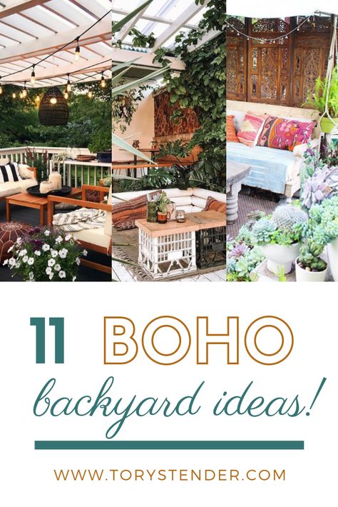 Small Boho Backyard Ideas, Boho Chic Backyard, Front Porch Ideas Boho, Boho Outside Patio, Boho Patio Ideas Outdoor Spaces Bohemian, Eclectic Patio Ideas, Outdoor Patio Inspiration Boho, Boho Outdoor Furniture, Boho Garden Ideas Diy Outdoor Spaces