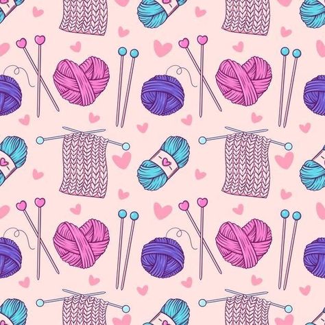 Crochet Wallpaper Iphone, Crochet Aesthetic Wallpaper, Crochet Background, Knitting Symbols, Crochet Wallpaper, Life Planner Organization, Balls Of Yarn, Fashion Illustrations Techniques, Small Business Inspiration