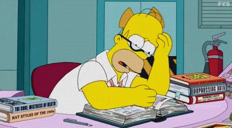 Homero Estudiando GIF - Homer Simpsons Study - Discover & Share GIFs Success Animation, Studying Gif, Reading Gif, Awkward Questions, Pulling An All Nighter, Nurse Funny, Evil Geniuses, Matt Groening, Past Papers