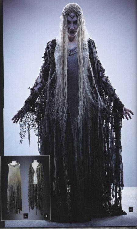 Evil Galadriel, Sauron Makeup, Drowned Costume, Dark Galadriel, Galadriel Costume, Dol Guldur, Battle Of The Five Armies, Lotr Costume, Dark Queen