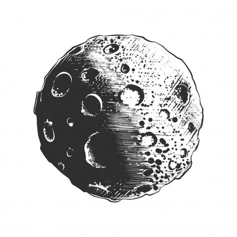 Hand drawn sketch of moon planet in mono... | Premium Vector #Freepik #vector Planet Sketch, Planet Drawing, Moon Planet, Poster Decorations, Sgraffito, Moon Tattoo, Displaying Collections, Ink Drawing, Illustrations Posters