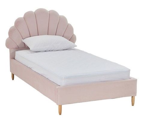 Girls Single Bed, Shell Bed, Girls Headboard, Decorating Toddler Girls Room, Dream House Bedroom, Kids Single Beds, Single Size Bed, Bed Single, Wood Bed Design