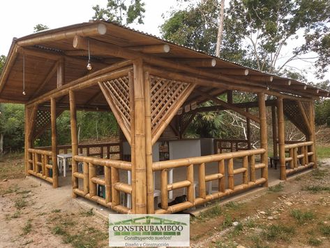 Bamboo Shed Outdoor Spaces, Bamboo Restaurant Interior Design, Bamboo Huts Ideas, Small House Design Kerala, Bamboo Restaurant, Bamboo Furniture Design, Coffee House Design, Rooftop Patio Design, Bamboo Building