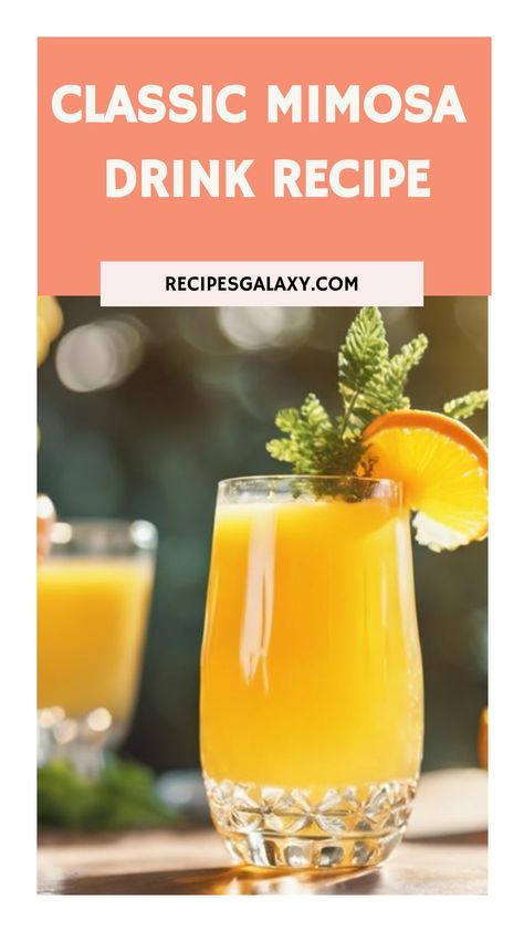 Classic Mimosa Drink Recipe Mimosa Recipe Champagne, Mimosa Cocktail Recipes, Classic Mimosa, Mimosa Drink, Breakfast Drinks, Mimosa Cocktail, Air Fryer Recipes Vegetarian, Slow Cooker Recipes Dessert, Mimosa Recipe