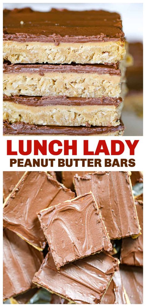 Best Chewy Peanut Butter Cookies, Butter Chocolate Frosting, Lunch Lady Peanut Butter Bars, Cookies With Oatmeal, 3 Ingredient Peanut Butter Cookies, Butter Bars Recipe, Peanut Butter Bars Recipe, Healthy Peanut Butter Cookies, Cookie Recipes For Kids