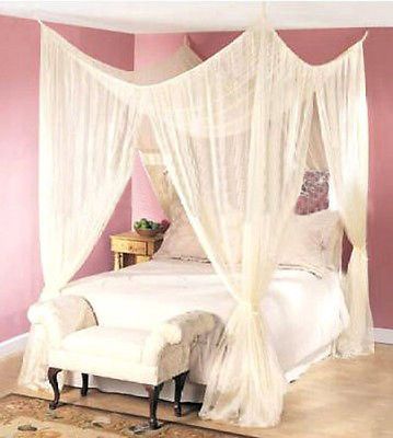 4 Poster Bed Canopy, 4 Post Bed, Bed Netting, Bed Net, Post Bed, Canopy Bed Diy, Canopy Bed Curtains, 4 Poster Beds, Canopy Curtains