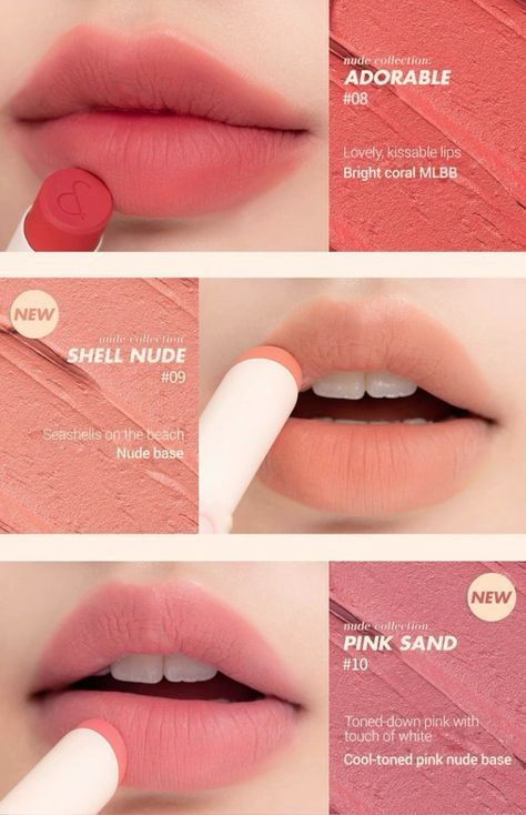 Romand Lip Matte, K Beauty Lipstick, Cool Toned Lipstick Shades, Cool Tone Lipstick, Romand Lipstick, Warm Tone Lipstick, Best Lipstick Shades, Lipstick Packaging, Matt Lipstick