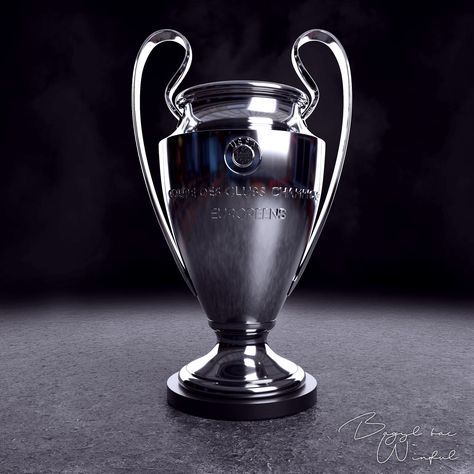 UEFA Champions League Trophy, Winful Bagyl-bac on ArtStation at https://www.artstation.com/artwork/A9aEqm Ucl Trophy, Uefa Champions League Trophy, Manchester United Stadium, Champions League Trophy, Liverpool Premier League, Football Drawing, Football Cups, Afc Ajax, Camaro Car