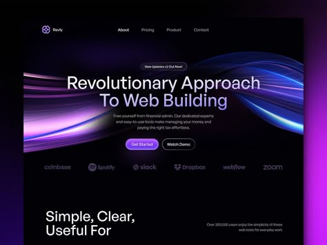 Revly Landing Page by Herdetya Priambodo ✱ on Dribbble Purple Website, Security Website, Gradient Aesthetic, Medical Website Design, Pubmat Ideas, Medical Website, Hero Section, Deck Inspiration, 3d Motion Design