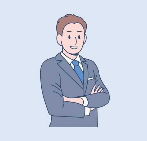 Office Worker Illustration, Business Man Drawing, Confident Drawing, Pose Hand, Confident Pose, Boss Picture, Male Office, Drawing Now, Man Illustration