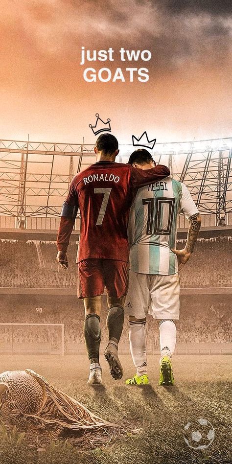 just two GOATS🐐🐐...Ronaldo👑+Messi👑 Messi And Ronaldo Together Wallpaper, Cristiano Ronaldo Messi, Messi And Ronaldo Wallpaper, Messi Y Cristiano, Cristiano Messi, Cristiano Ronaldo And Messi, Cr7 Vs Messi, Messi Vs Ronaldo, Cr7 Messi