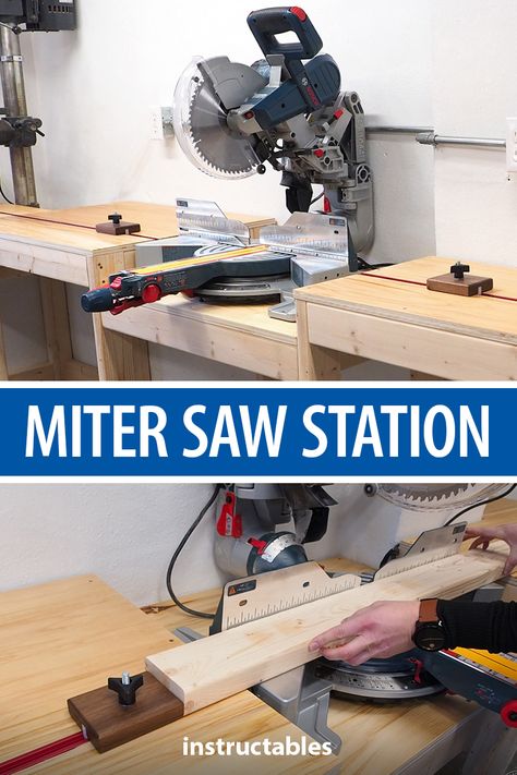 Miter Saw Station Plans, Miter Saw Station, Saw Station, Mitre Saw Station, Wood Crafting Tools, Workbench Plans, Woodworking Workshop, Wood Plans, Drill Press