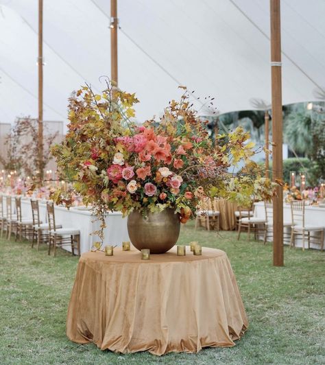 Large Floral Arrangements Entrance, Large Floral Installations, October Wedding Florals, Tall Flower Arrangements Wedding, Wedding Tall Centerpieces, Statement Arrangement, Palmetto Bluff Wedding, Entrance Wedding, Bluff Wedding