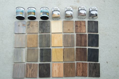 How Different Stains Look on Different Wood - Love & Renovations Dark Stains For Wood, French Country Wood Stain, Wood Table Stain Ideas, Wood Stain Colors On Birch, Dark Stain Colors For Wood, Stain Colors For Table, Behr Stain And Poly, Stain Colors For Ash Wood, Stains On Poplar Wood