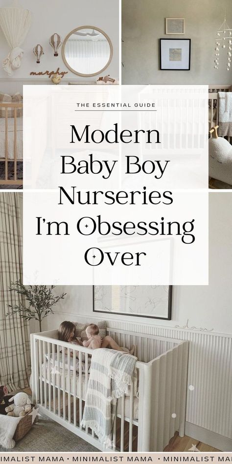 Searching for cute, modern nursery ideas for your baby boy?  These baby boy nurseries are literally SO STYLISH & so modern - I AM OBSESSED! If you're searching for nursery inspiration, and trying to decide on nursery themes, nursery room furniture, nursery decor and all the like, then this baby nursery round-up is for YOU! (PIN to your baby nursery neutral board or nursery room design board for later!) Modern Baby Boy Nursery, Neutral Boy Nursery, Baby Boy Nursery Ideas, Boy Nursery Design, Boy Nurseries, Modern Boy Nursery, Modern Baby Room, Boy Nursery Themes, Nursery Room Furniture