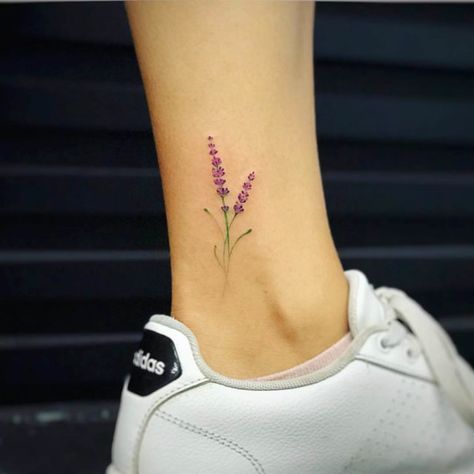 Point Tattoo, Cute Foot Tattoos, Lilac Tattoo, Kpop Tattoos, Tattoo Tips, Lavender Tattoo, Ankle Tattoos For Women, Tattoos Inspiration, Tattoo Flowers