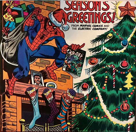 The Amazing Spider-Man at Christmas 1981 Marvel Christmas Icons Comic, Spider Man Wallpaper Christmas, Spiderman Wallpaper Christmas, Spider-man Christmas, Spider Man Christmas Wallpaper, Marvel Christmas Aesthetic, Marvel Christmas Icons, Christmas Marvel Wallpaper, Marvel Halloween Wallpaper