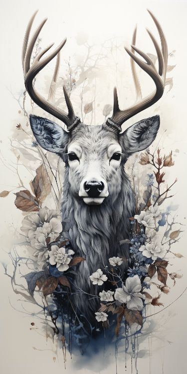 Witchy Wallpapers, Elk Drawing, Tre Kunst, Regnul Animal, Deer Tattoo, Animal Illustration Art, Deer Art, Art Gallery Wallpaper, A Deer