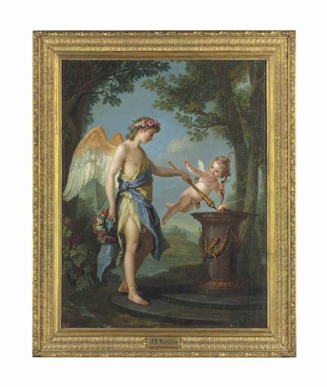 Hyman and Cupid, 1772 by Charles Amédée Philippe van Loo (1719-1795) Victorian Art, Old Paintings, God Art, Memento Mori, French Art, Turin, Art History, Oil On Canvas, Painter