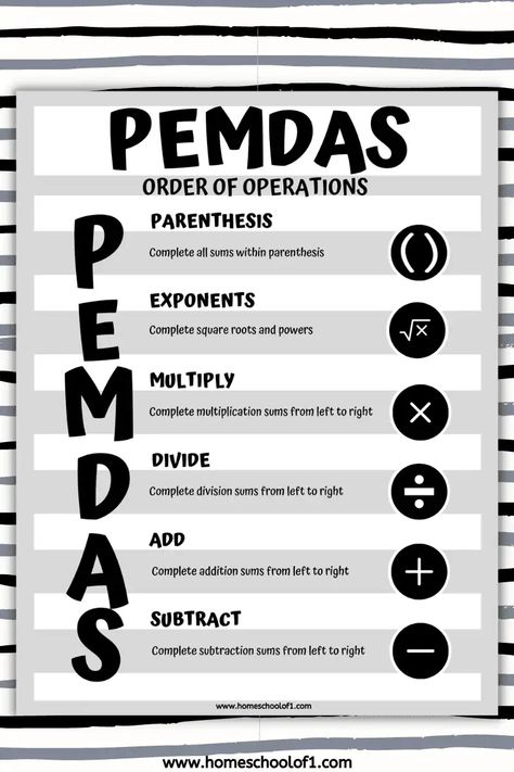 7th Grade Math Worksheets Free Printable, Order Of Operations Anchor Chart, Order Of Operations Worksheet, Pemdas Worksheets, Operations With Integers, Math Rules, Math Worksheets For Kids, 7th Grade Math Worksheets, Parent Hacks