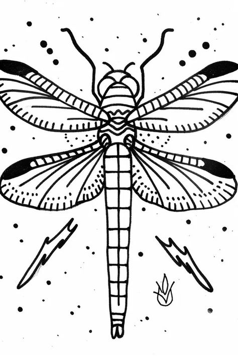 Tattoo idea: Dragonfly tiny tattoo ilustration A simple line drawin 2 Dragonfly Tattoo Stencil, Dragonfly Drawing, Samurai Helmet, New Tattoo Designs, Tiny Tattoo, Japanese Waves, Dragonfly Tattoo, 3d Tattoo, Top Tattoos