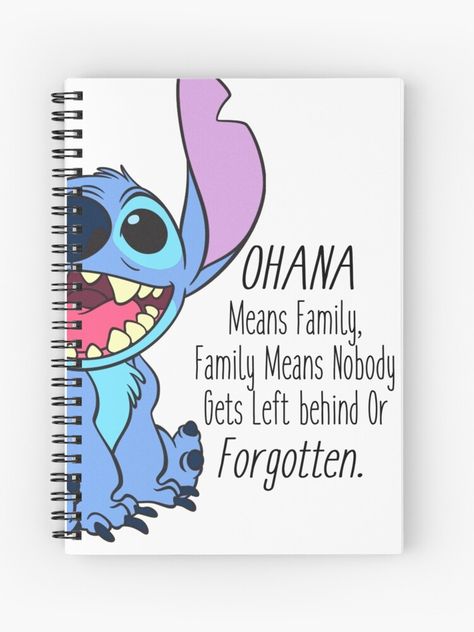 "lilo and stitch " Spiral Notebook by bennewton0013 | Redbubble Savannah Wallpaper, Roy Disney, Stitch Notebook, Stitch Merchandise, Stitch Items, Stitch Journal, Back To School List, Stitch Drawings, Disney Notebook