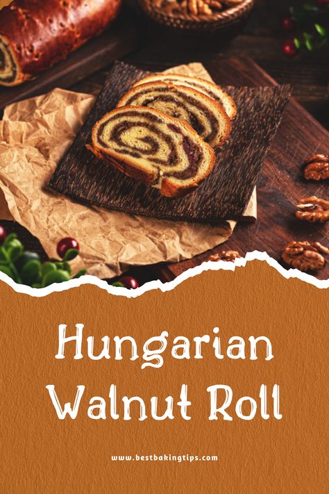 Ready for a delicious and unique recipe? Try this Hungarian Walnut Roll (Beigli)! A popular Christmas pastry in Hungary, it's filled with brown sugar, cinnamon, walnuts, and apples. Yum! 😋🎄 #HungarianCuisine #ChristmasBaking #Beigli #FestiveTreats #BakingLove Hungarian Nut Roll Recipe, Hungarian Nut Roll, Cinnamon Roll Bites Recipe, Walnut Roll, Nut Roll Recipe, Traditional Christmas Desserts, Christmas Pastry, Nut Roll, Christmas Pastries