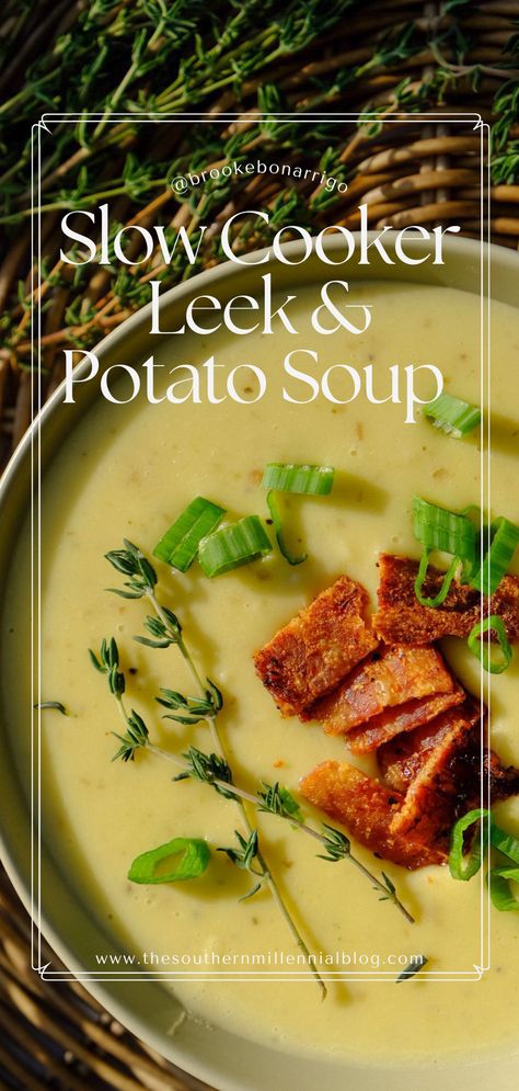 Slow Cooker Leek Soup, Crock Pot Potato Leek Soup Recipe, Scottish Potato Leek Soup, German Leek And Potato Soup, Ham Potato Leek Soup Crock Pot, Potato Leek Soup Slow Cooker, Potatoes Leek Soup, Crockpot Potato Leek Soup Crock Pot, Potato And Leek Soup Slow Cooker