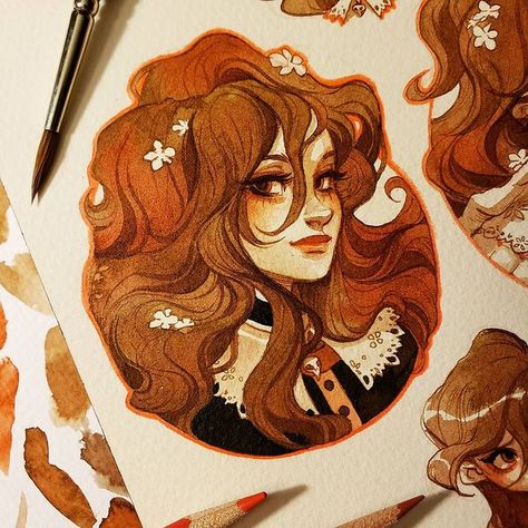 Hair References Drawing, Watercolor Hair, Hair Illustration, Female Drawing, Comic Drawing, Art Competitions, My Posts, Weird Art, Sticker Pack